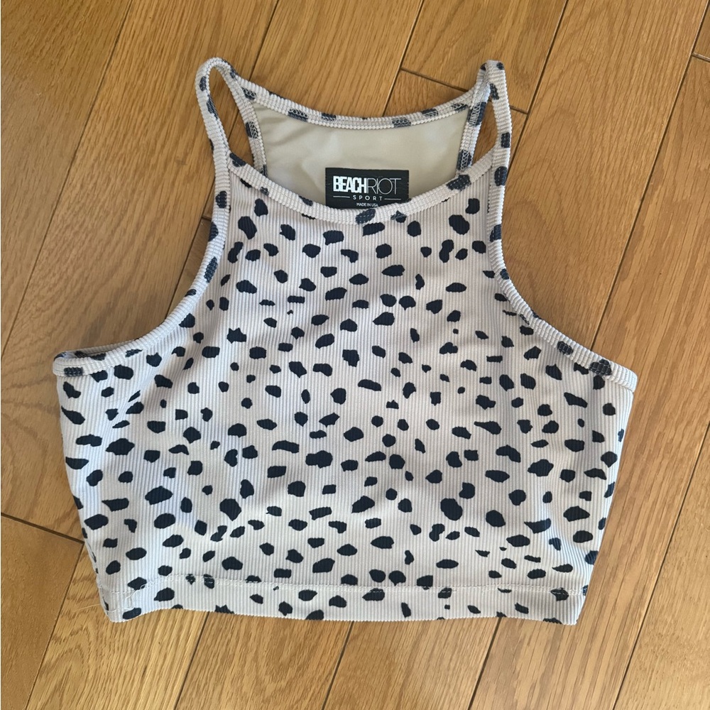 Beach Riot Black and cream Women's active bra top